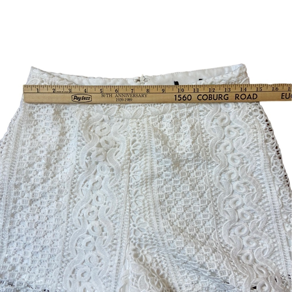 White Embroidered Lined Shorts - Picture 7 of 10